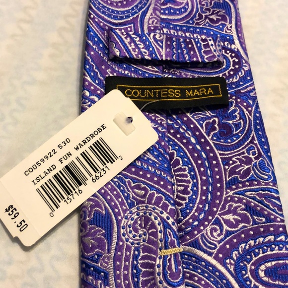 Countess Mara Tie- Purple/ Paisley - Picture 3 of 10